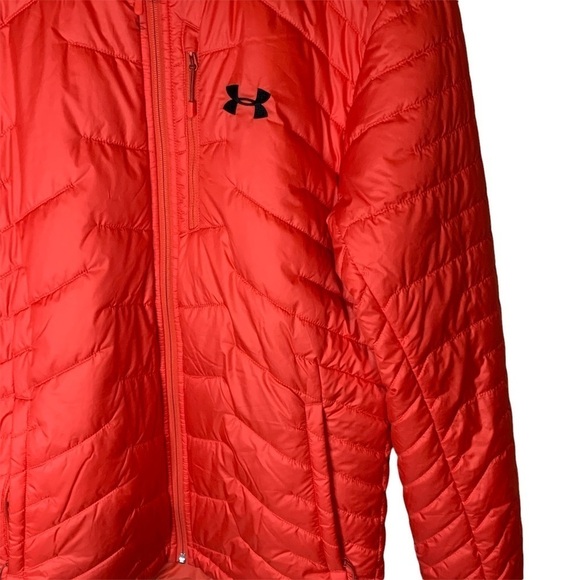 Men’s Under Armour ColdGear Reactor Jacket Puffer Coat Packable Orange - Picture 2 of 6